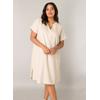 Tunikakleid BASE LEVEL CURVY "Yacinthe", Damen, Gr. 54/56, N-Gr, beige, Web, Obermaterial: 55% Leinen, 45% Viskose, unifarben, casual, gerade knielang, Serafino, Kurzarm, Kleider, Sommerkleid mit Leinen