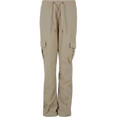 Cargohose URBAN CLASSICS "Urban Classics Damen Ladies Nylon Cargo Pants", Damen, Gr. L, US-Größen, grau (concrete), 100% Polyamid, unifarben, relaxed fit, Hosen Image