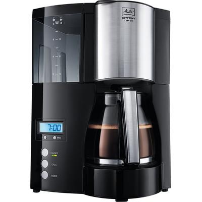 MELITTA Filterkaffeemaschine "Optima Timer 100801" Kaffeemaschinen Gr. 1 l, 12 Tasse(n), silberfarben (schwarz, silberfarben) Filterkaffeemaschine