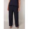 Stoffhose BASE LEVEL CURVY, Damen, Gr. 54/56, N-Gr, blau (dunkelblau), Stoff, Obermaterial: 77% Viskose, 20% Nylon, 3% Elasthan, unifarben, casual, bequem normal, Hosen, Sommerhose mit Schlag und Viskose