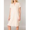 Tunikakleid BASE LEVEL "Yacin", Damen, Gr. 42, N-Gr, beige, Web, Obermaterial: 55% Leinen, 45% Viskose, unifarben, casual, gerade knielang, Serafino, Halbarm, Kleider, Sommerkleid mit Leinen