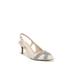 Wide Width Women's Social Event Slingback by LifeStride in Bone White Fabric (Size 9 1/2 W)