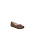 Wide Width Women's Notorious Flat by LifeStride in Tan Faux Leather (Size 8 W)