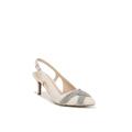 Women's Social Event Slingback by LifeStride in Bone White Fabric (Size 7 M)