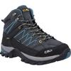 Wanderschuh CMP "RIGEL MID TREKKING SHOES WP", Gr. 47, grau (grau, blau), Veloursleder, sportlich, Schuhe, wasserdicht