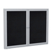 PA24860TR-BK Ghent 2 Door Enclosed Recycled Rubber Bulletin Board with Satin Frame Wall Mounted TackBoard 4 H x 5 W Black