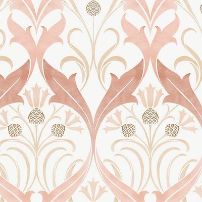 Graceful Ribbons Wallpaper - Blush - Ballard Designs