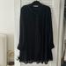 Zara Dresses | Accordion Seethe Black Dress | Color: Black | Size: Xxl