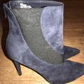 Nine West Shoes | Nine West Blue And Black Suede Ankle Stiletto Boots Size 8 1/2 | Color: Black/Blue | Size: 8.5