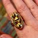 Anthropologie Jewelry | Anthropologie Ring Gold Tone Etched Circle Geometric Boho Size 8 Statement | Color: Gold | Size: 8