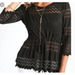 Free People Tops | Free People Fire Island Cinch Top Black Small | Color: Black | Size: S