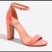 J. Crew Shoes | J.Crew Salmon Pink Suede Chunky Heel Adjustable Ankle Strap Sandals 8.5 G1876 | Color: Pink | Size: 8.5