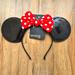 Disney Accessories | Disney Minnie Mouse Sequined Ear Headband | Color: Black/Red | Size: Os