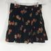 Free People Skirts | Free People - Women's Size 6 Black Floral Corduroy Fit & Flare Skirt | Color: Black | Size: 6