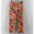 Lilly Pulitzer Pants & Jumpsuits | Lilly Pulitzer Pink Orange Floral Patchwork Print Cropped Flared Pants Womens 0 | Color: Pink | Size: 0