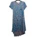 Lularoe Dresses | Lularoe Carly Swing Dress Size Xxs (00-0) | Color: Blue/Pink | Size: Xxs