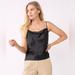 Nine West Tops | Cowl Neck Satin Cami | Color: Black | Size: M