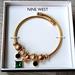 Nine West Jewelry | Brand New With Tags Nine West Gold Colored Bracelet With Green Rhinestone | Color: Gold/Green | Size: Os