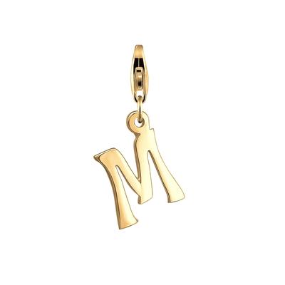 Nenalina - Buchstabe "M" Anhänger Initialen Trend 925 Silber Charms & Kettenanhänger 1 ct Damen