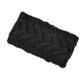 Women Winter Knitted Headbands Crochet Wide Hairband Turban Headwrap Wide Headwear Accessories Black