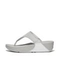 Fitflop Women's LULU SHIMMERLUX Toe-Post Sandals, Silver, 6.5 UK
