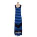 Kensie Cocktail Dress Scoop Neck Sleeveless: Blue Color Block Dresses - Women's Size Small
