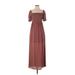 Louna Casual Dress - Maxi: Burgundy Hearts Dresses - Women's Size Small