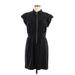 Express Casual Dress - Shirtdress Collared Short sleeves: Black Print Dresses - Women's Size Medium