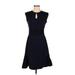 NANETTE Nanette Lepore Cocktail Dress - A-Line High Neck Sleeveless: Black Print Dresses - New - Women's Size 4