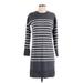 Gap Casual Dress - Shift Crew Neck 3/4 sleeves: Gray Color Block Dresses - Women's Size X-Small Petite