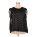 Vince Camuto Long Sleeve Top Black Crew Neck Tops - Women's Size X-Large