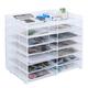 TQVAI 7 Tier Letter Tray Desk Organiser Adjustable 12 Compartments File Sorter Magazine Rack Mesh Office Desk Tidy Organiser, White