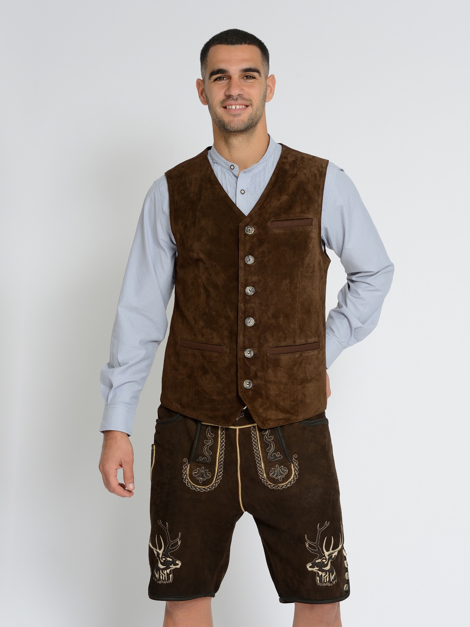 Lederweste JCC "31023011", Herren, Gr. 52, braun, Obermaterial: 100% Rindsleder; Futter: 100% Polyester, Westen