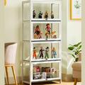 ORNDYDM Acrylic Display Cabinets,Glass Cabinet Display,Display Cabinets,Display Cabinet for collectibles,Strong Load-bearing apacity,Cabinet door flip design For Various Home Storage