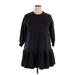 H&M Cocktail Dress - DropWaist Crew Neck 3/4 sleeves: Black Print Dresses - Women's Size Large