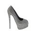 Giuseppe Zanotti Heels: Slip-on Stilleto Party Silver Shoes - Women's Size 37.5 - Round Toe