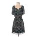 Ella Moss Casual Dress: Teal Jacquard Dresses - Women's Size X-Small