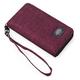 AZUMIO Men's Wallet Nylon Zipper Bag Wrist Strap Multi-Card Mobile Phone Bag Clutch Bag Integrated Bag (Color : Gin Wine red)