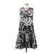 ASOS Casual Dress - A-Line Crew Neck Sleeveless: Silver Floral Dresses - Women's Size 6