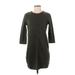 Zara Casual Dress - Shift Crew Neck 3/4 sleeves: Green Print Dresses - New - Women's Size Small