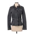 White House Black Market Denim Jacket: Short Gray Solid Jackets & Outerwear - Women's Size 4
