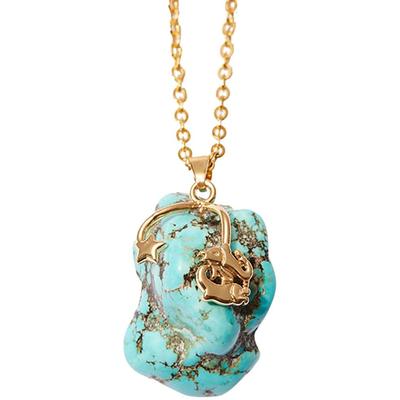 Kette mit Anhänger FIRETTI "Schmuck Geschenk Halsschmuck Anker/Halskette Sternzeichen Geburtsstein", gold (gelbgoldfarben), Halsketten, Damen, Fische, Edelstahl, L: 50cm B: 2mm, Made in Germany - mit Edelstein, B:2mm Image