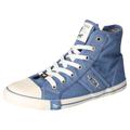 Sneaker MUSTANG SHOES "High-Top-Sneaker, Freizeitschuh" Gr. 40, blau (hellblau) Damen Schuhe Skaterschuh Schnürboots Canvassneaker Reißverschlussstiefeletten
