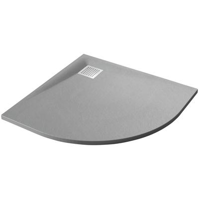 Rundduschwanne SANOTECHNIK "SMC Brausetasse grau", grau, B:90cm H:2,6cm T:90cm, Duschwannen, Maße: 90x90x2,6cm