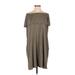 Nic + Zoe Casual Dress - Mini Open Neckline Sleeveless: Gray Solid Dresses - Women's Size Small