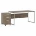 Bush Business Furniture 60W X 30D Desk & 3 Drawer Mobile Pedestal Wood/Metal in Brown | 29.91 H x 59.45 W x 29.37 D in | Wayfair HYB031MHSU
