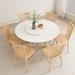 STAR BANNER Round Dining Set Wood in Brown/White | 29.5 H x 47.2 W x 47.2 D in | Wayfair 01CY145HSQF1UHPWS2