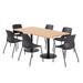 KFI Studios 6 - Person Dining Set Wood/Metal in Black/Brown | 29 H x 36 W x 72 D in | Wayfair TFL3672RA-B1922-BK-10776-2700-BK-P10