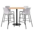 KFI Studios 4 - Person Bar Height Dining Set Wood/Metal in Black/Brown | 41 H x 42 W x 42 D in | Wayfair TFL42SQ-B1922-BK-41-10776-BR2700-BK-P13