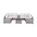 Birch Lane™ Saffi Fully Assembled 10 Piece Rattan Sectional Seating Group w/ Cushions in Gray | 26 H x 135 W x 74 D in | Outdoor Furniture | Wayfair